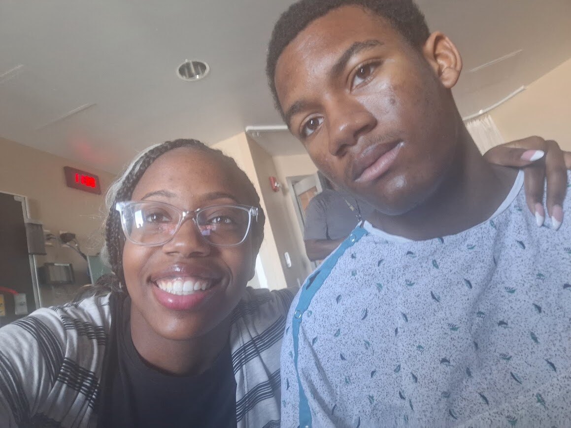 Jelani with his mom